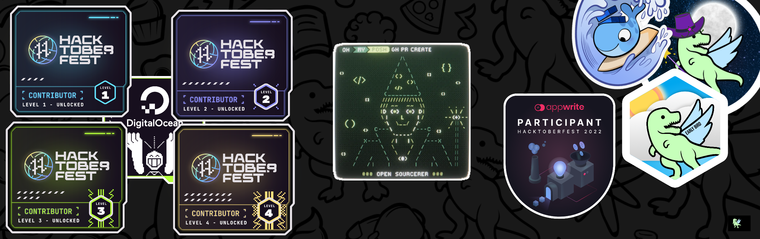 An image of @bosesj's Holopin badges, which is a link to view their full Holopin profile