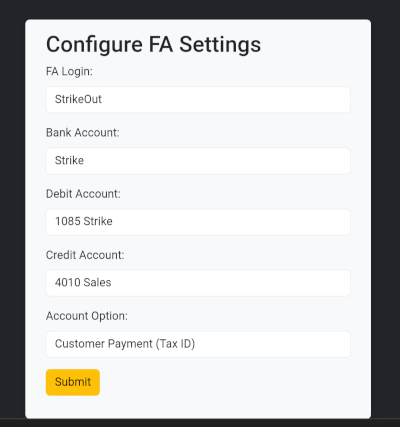 FA Plugin Settings