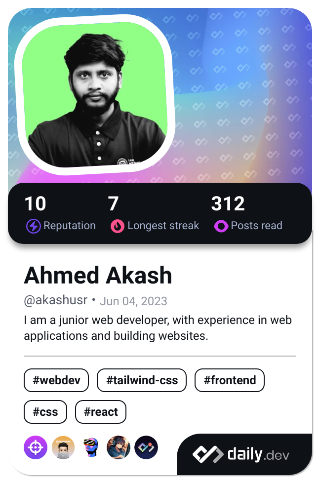Ahmed Akash's Dev Card