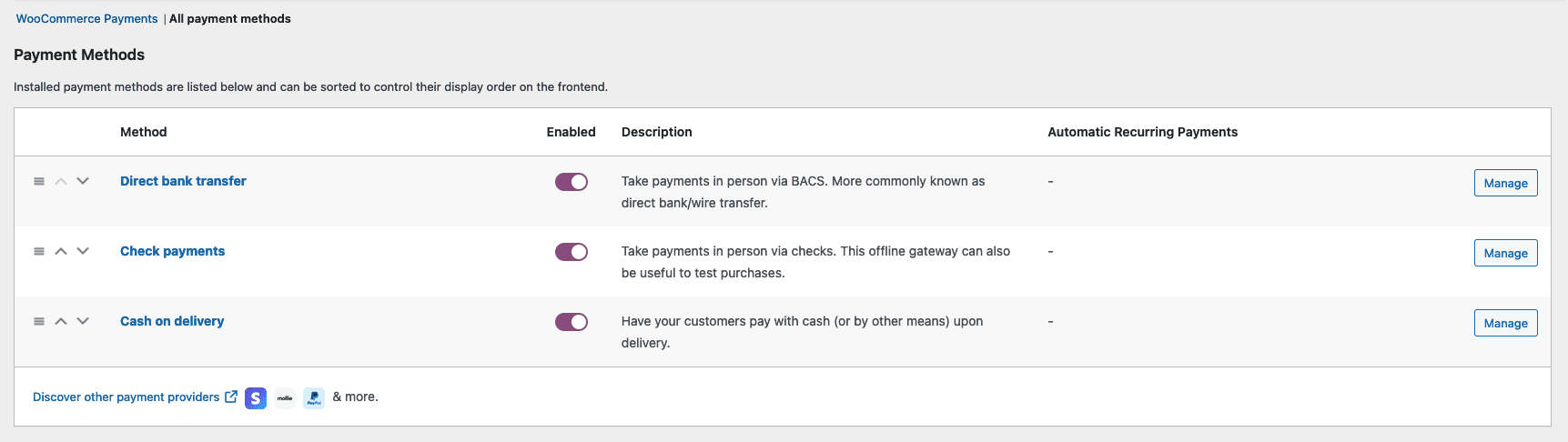 WCPay missing from WC Settings