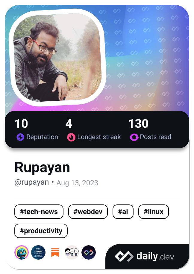 Rupayan's Dev Card