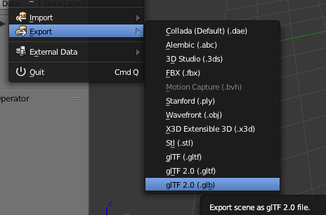 .glb export