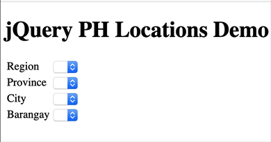 jQuery PH Locations demo