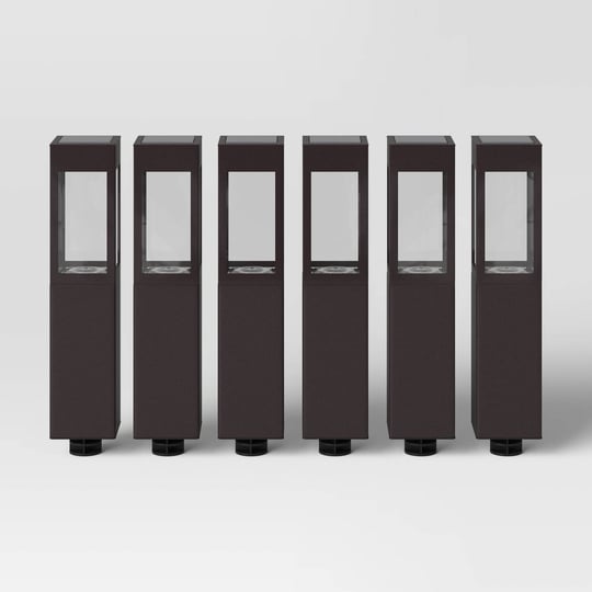 6pk-square-bollard-solar-led-outdoor-path-lights-matte-black-threshold-1