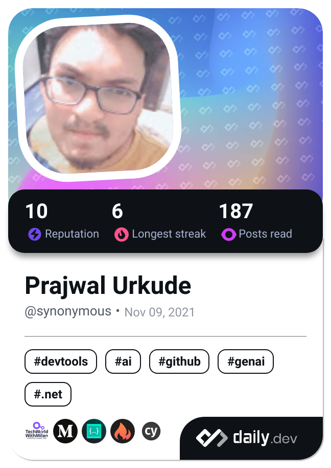 Prajwal Urkude's Dev Card