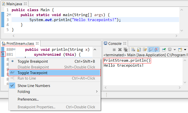 toggle tracepoints