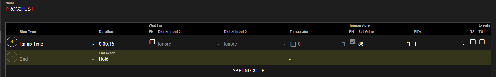 Step 1 in program