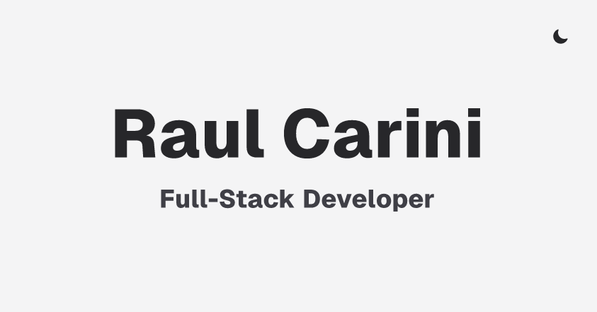 Raul Carini - Full-Stack Developer