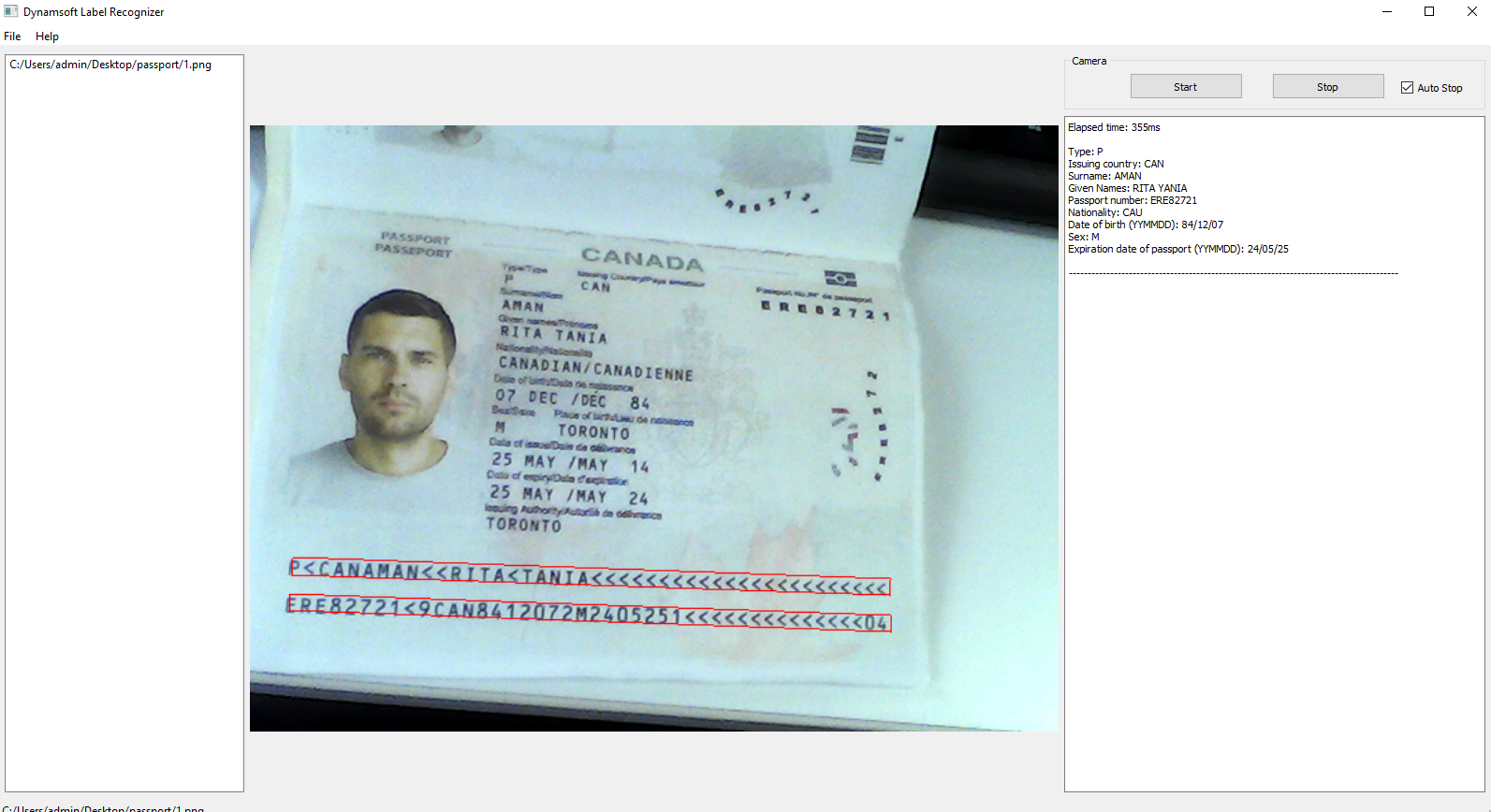 Qt desktop passport scanner
