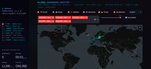 Live Globe — Aircraft, Vessels, Satellites