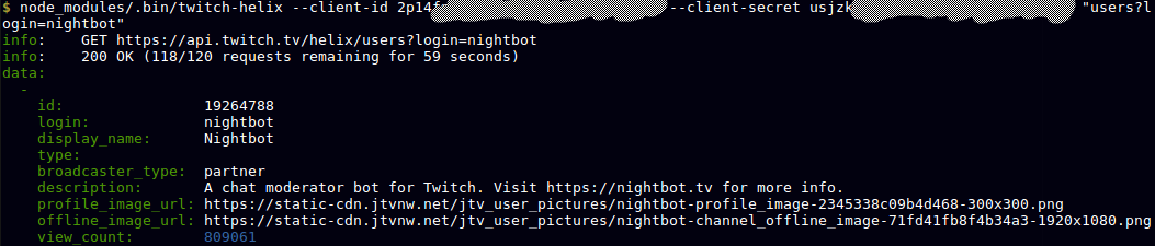 Command Line Output