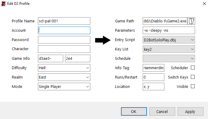 Select Entry Script