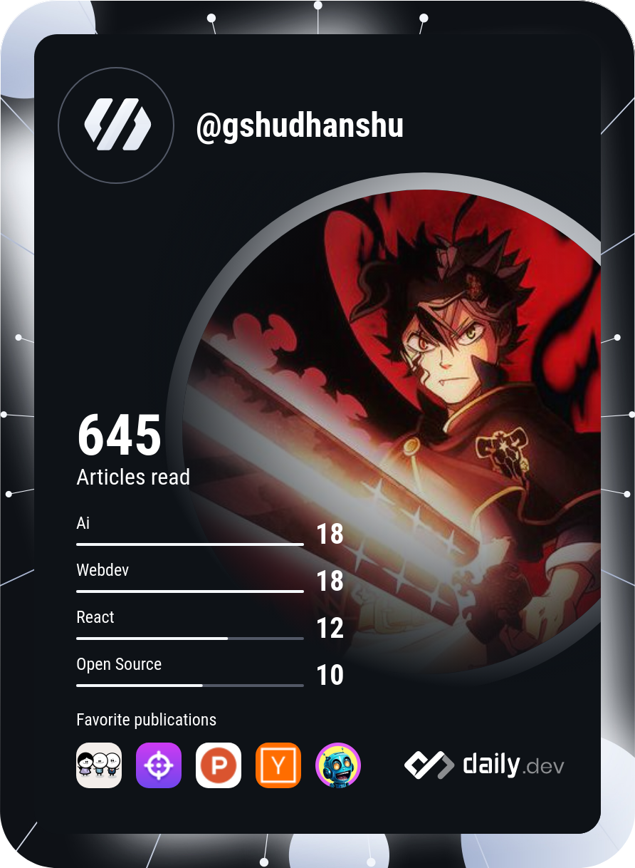 Shudhanshu Gunjal's Dev Card