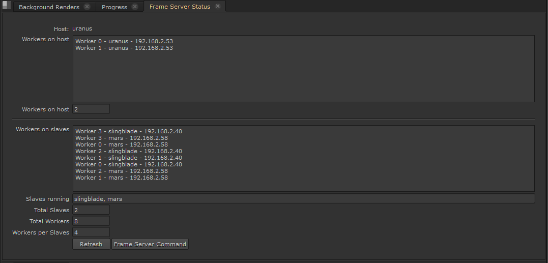 frameServerStatus panel