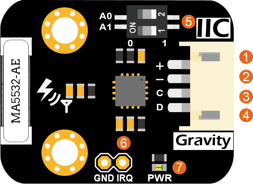 Gravity：闪电传感器 引脚说明