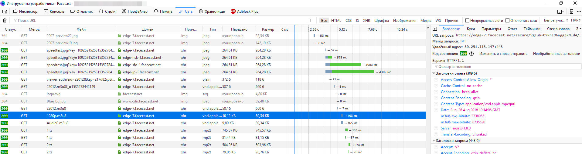 Devtools network