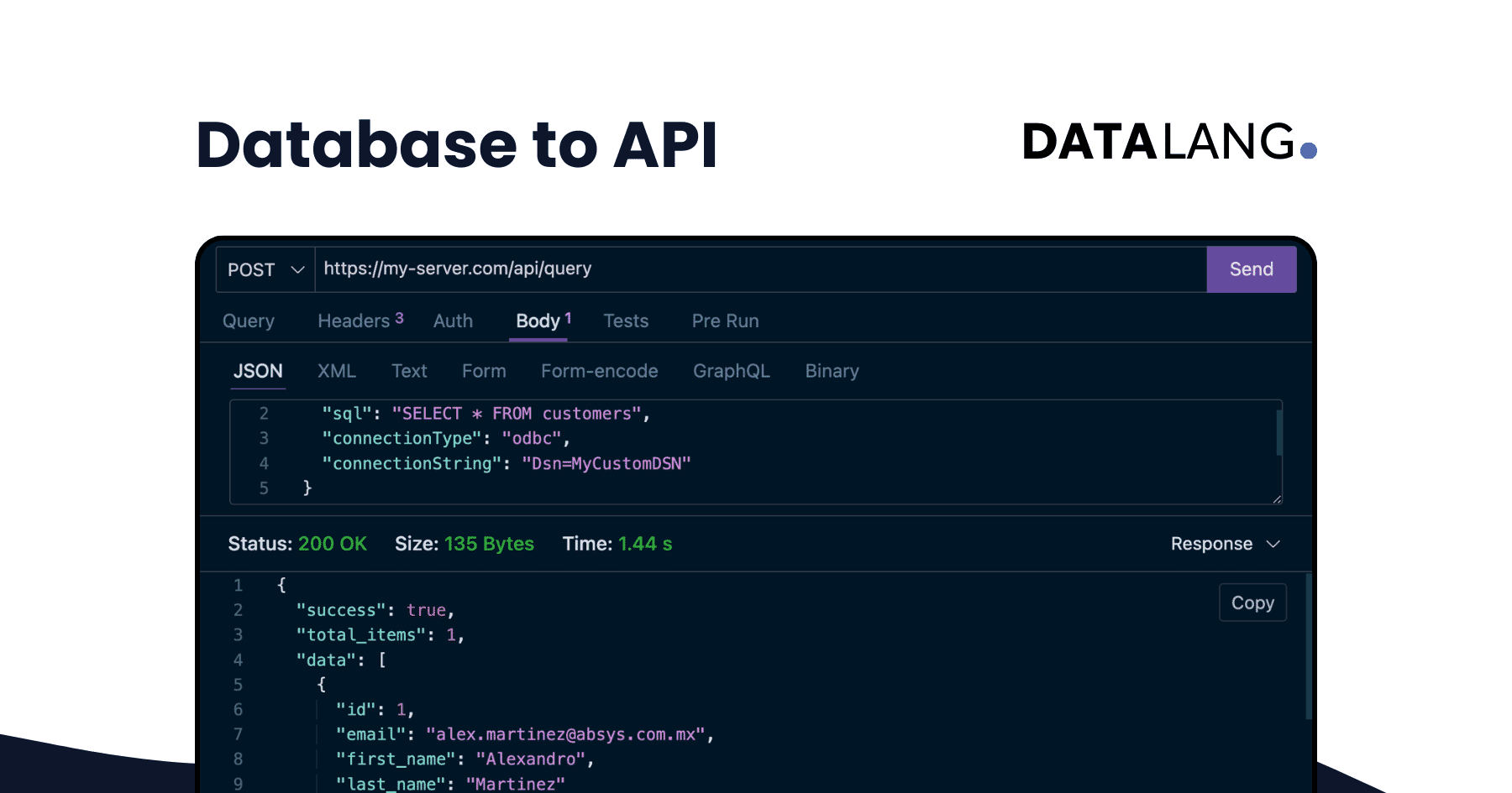 Database to API