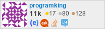 profile for programking on Stack Exchange, a network of free, community-driven Q&A sites