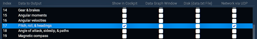 Configure data output