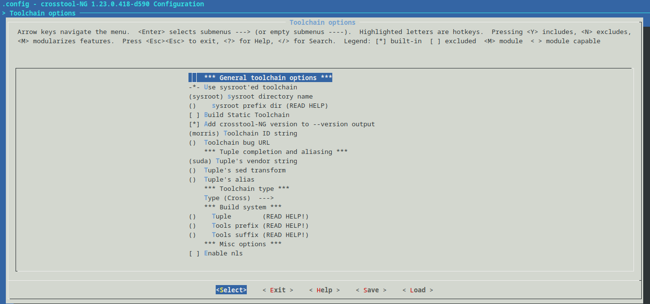 Toolchain options