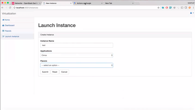 Launch Instance Form 