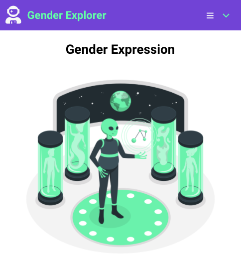 Screenshot of Gender Expression Page with Graphic