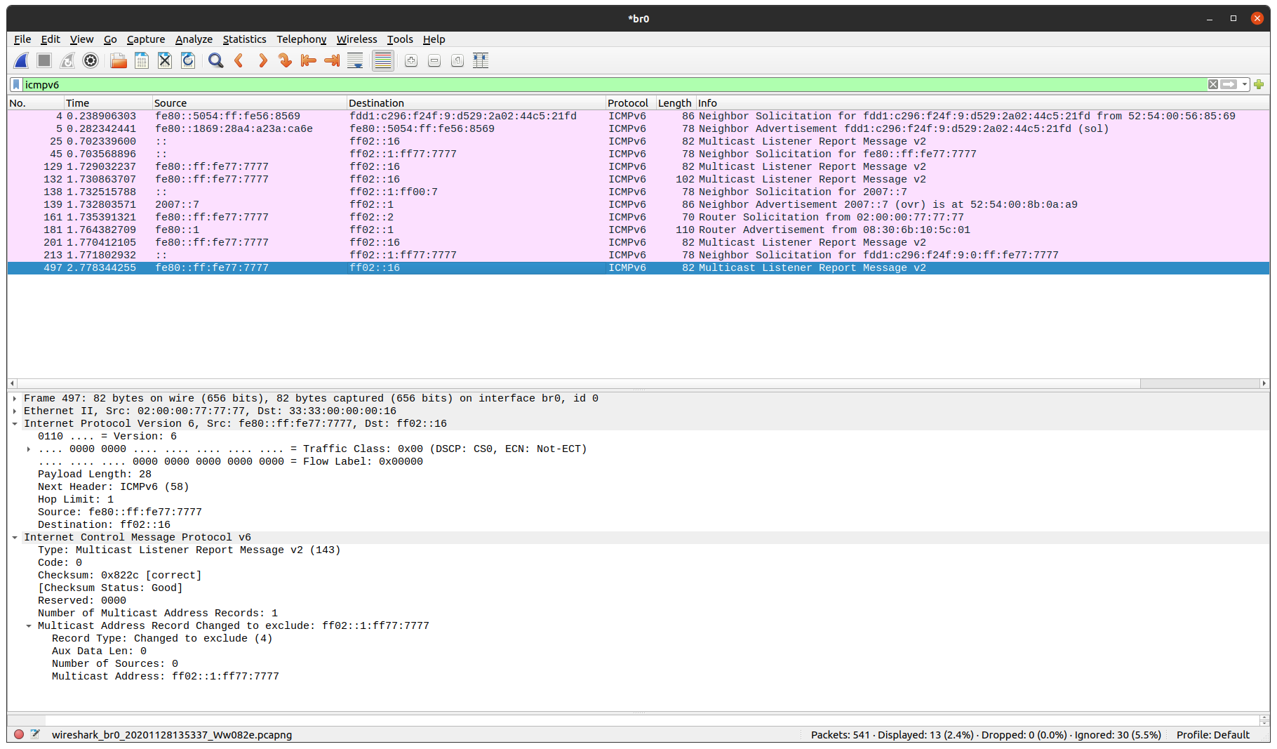 Sample PyTCP log output