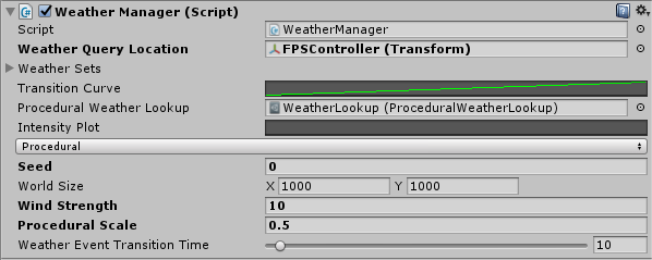 Weather manager in procedural mode