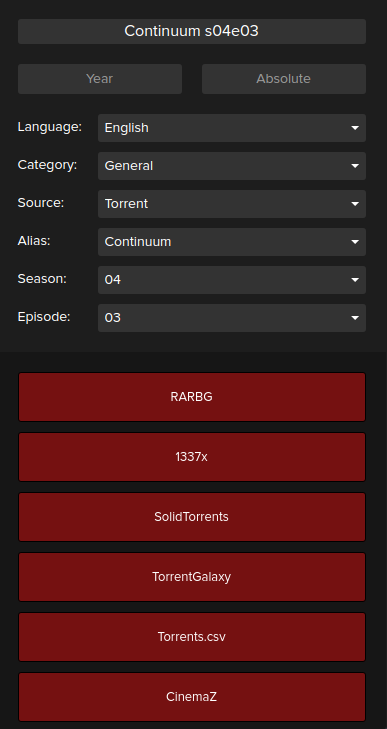 Main window (torrent sources)