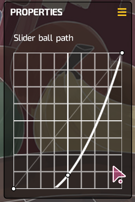 example slider ball path property using a curve editor