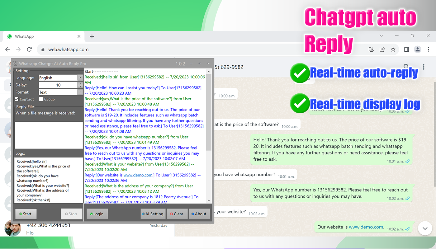 Whatsapp chatgpt auto reply Pro+Unlimited License Key Generator app(Full Resell)