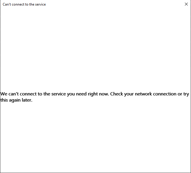Can't connect to the service