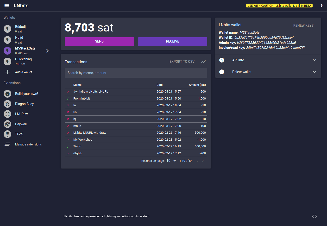 Lightning network wallet