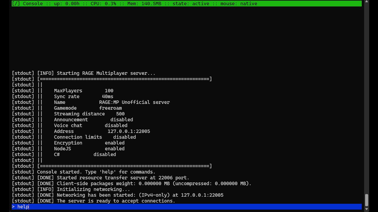 TTY console demo preview