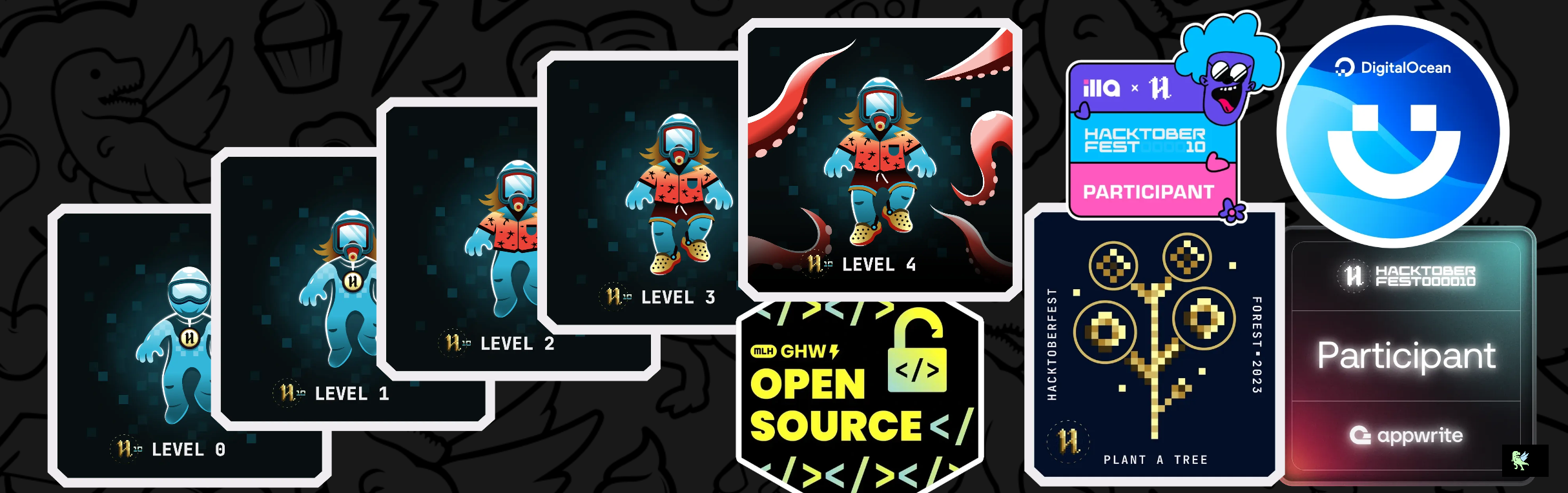 An image of @vineetjk's Holopin badges, which is a link to view their full Holopin profile