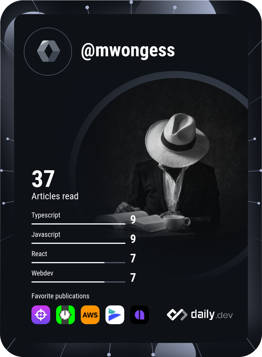 Amos Mwongela's Dev Card