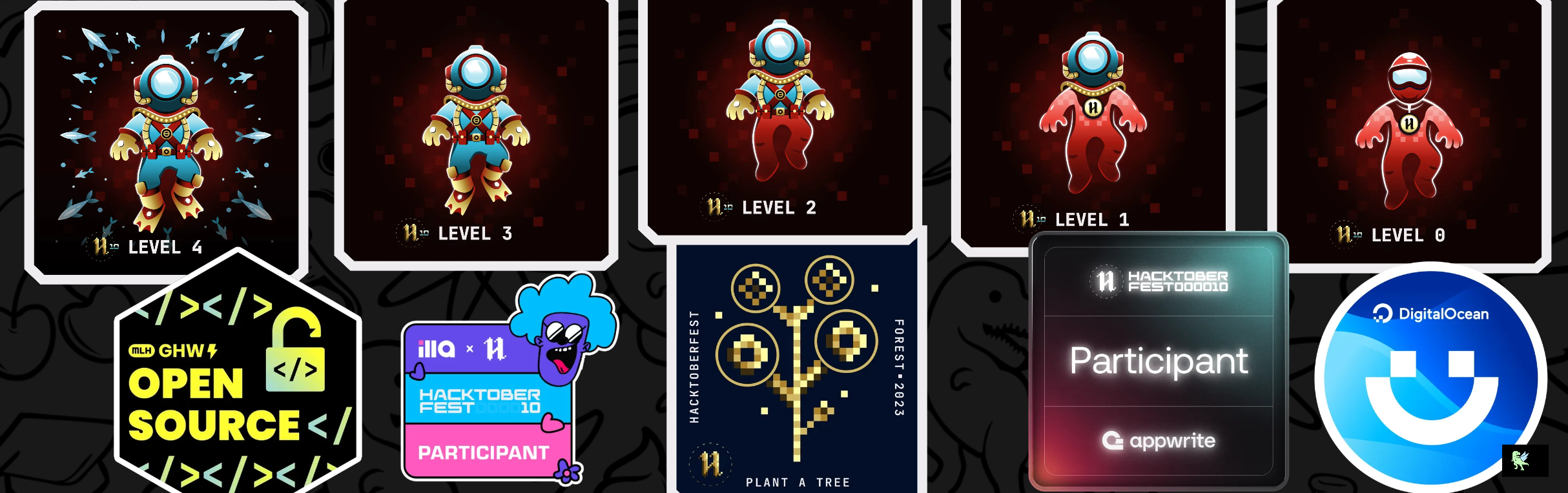 An image of @rupeshhacker's Holopin badges, which is a link to view their full Holopin profile