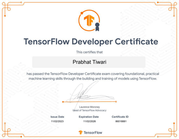 TensorFlow Developer Certificate