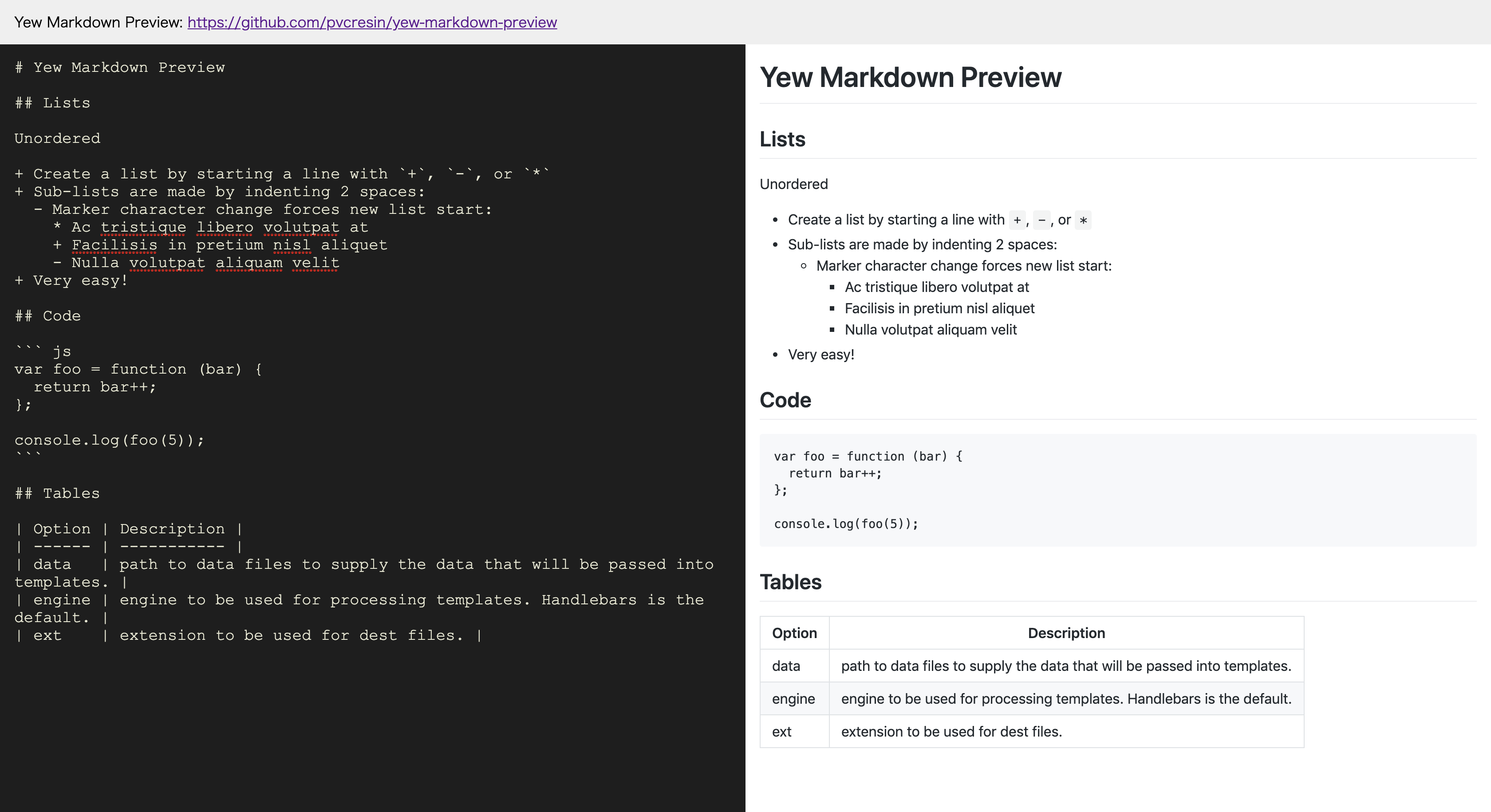 Yew Markdown Preview