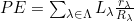 PE = \sum_{\lambda \in \Lambda } L_{\lambda}\frac{r_\lambda}{R_\lambda}