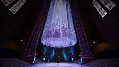 'Peace Doves' by artist Peter Walker in Liverpool Cathedral, Liverpool, England (© PAUL ELLIS/AFP via Getty Images)