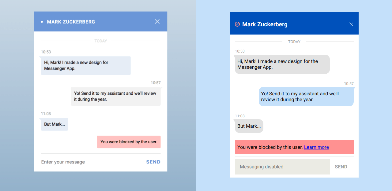 original vs my design - blocked on Messenger