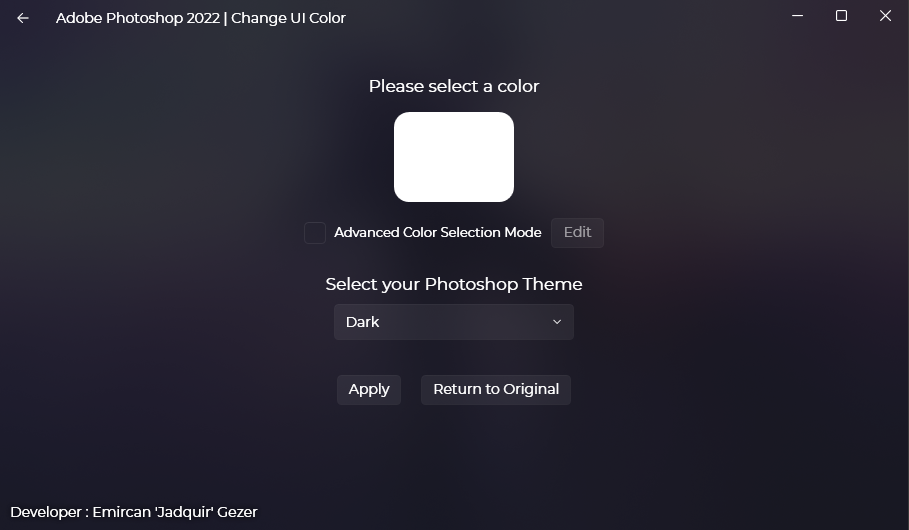 Photoshop UI Color Changer UI