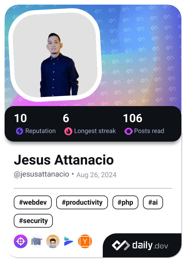 Jesus Attanacio's Dev Card