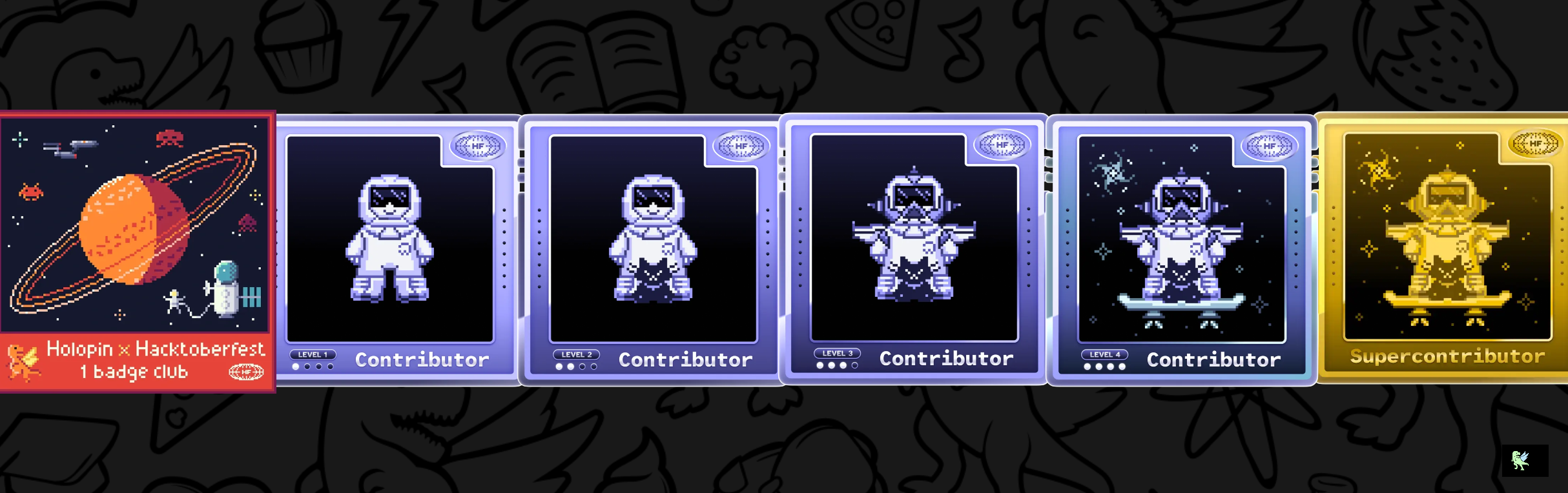 An image of @xyzchazan's Holopin badges, which is a link to view their full Holopin profile