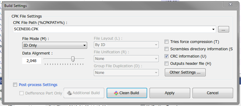 File Mode: ID Only, Data Alignment: 2048, CRC Information: True