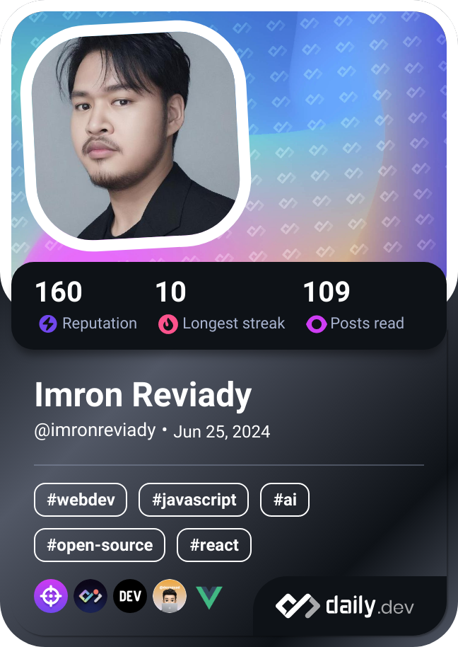 Imron Reviady's Dev Card