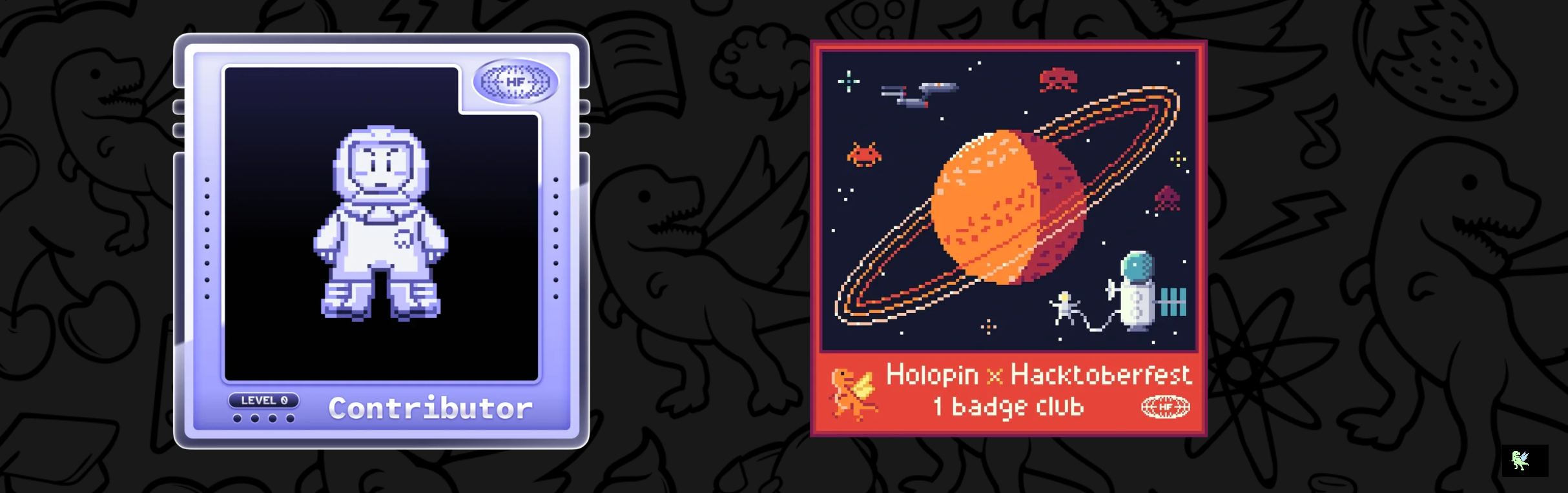 An image of @miracneroid's Holopin badges, which is a link to view their full Holopin profile
