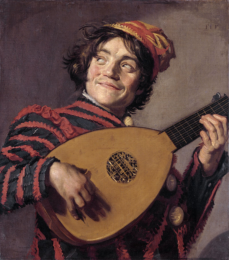 Source : Wikipédia - Frans Hals (1580-1683) - Bouffon au luth, v.1623-1624, huile sur toile, 70 x 62 cm (musée du Louvre, Paris)