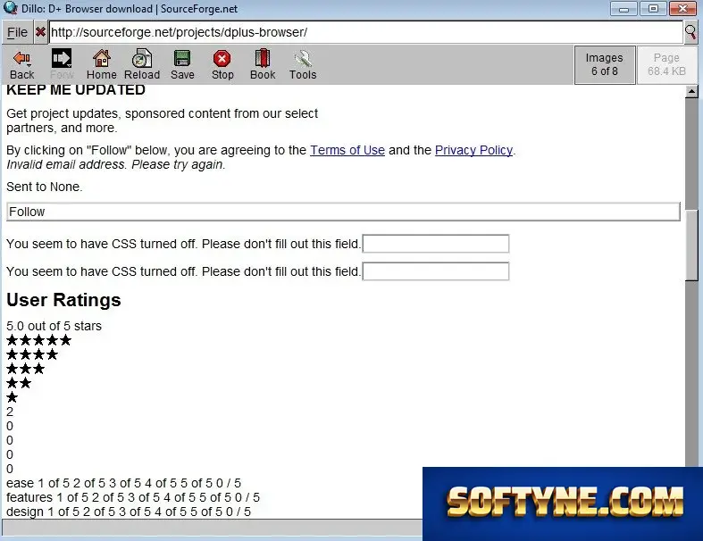 Dillo additional browsing features